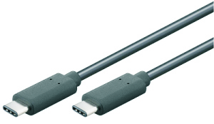 USB-C 3.1 Sync u. Lade Anschlusskabel, 10Gbit, 3A, 15W, St/St, 0.50m, schwarz 