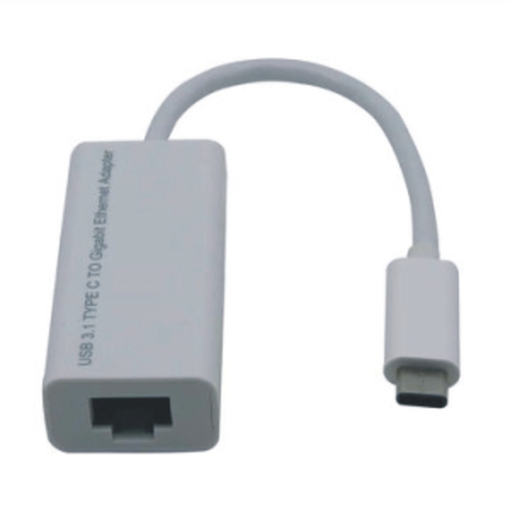 USB-C 3.1 zu GigaBit LAN Adapter, RJ45, 0.15m, weiss 