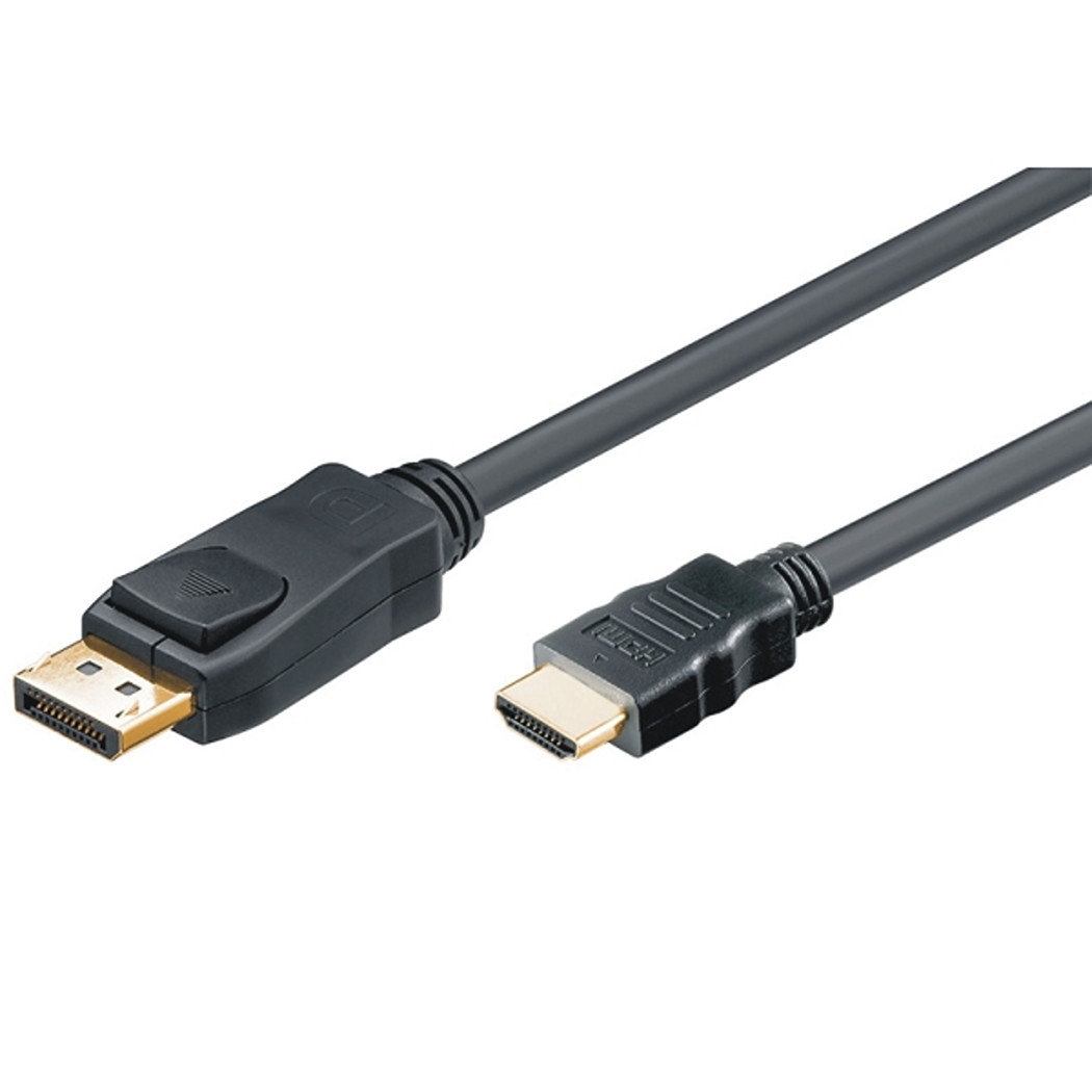 DisplayPort zu HDMI Kabel, 1080p@60Hz, Full HD, St/St, 2m, schwarz 