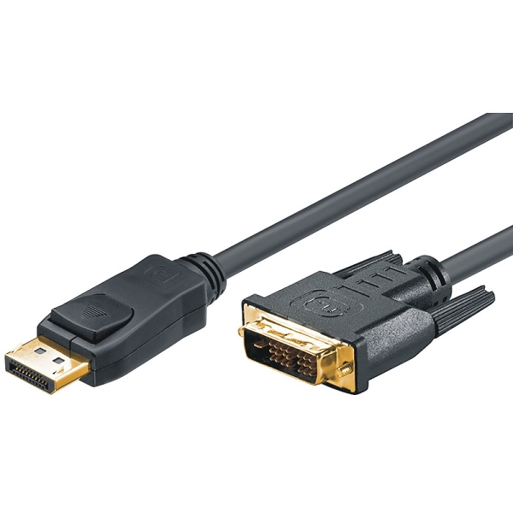 Displayport to DVI 24+1 cable, 1080p@60Hz, Full HD, m/m, 3m, black 
