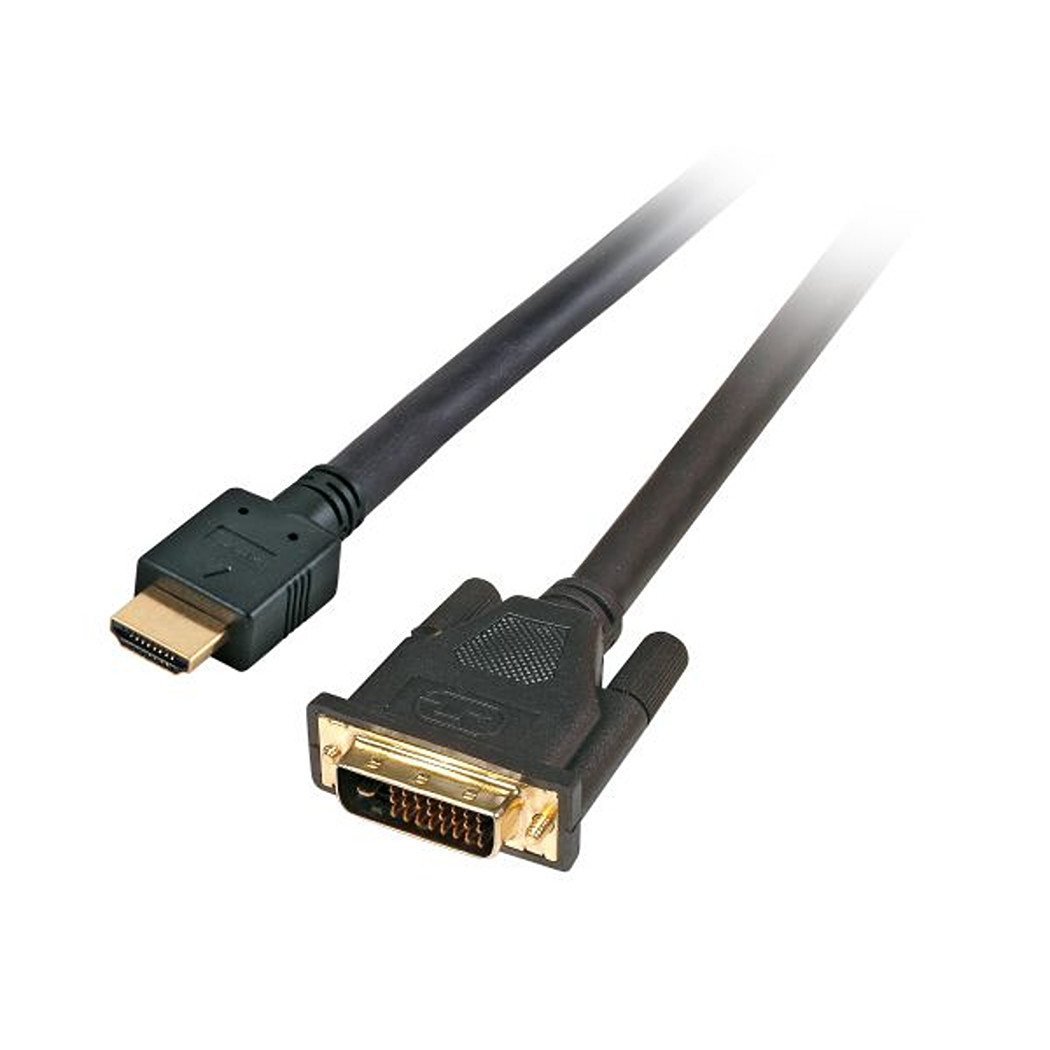 High Speed HDMI to DVI-D 24+1 Cable, FULL HD, m/m, 2.0m, black, gold plated 