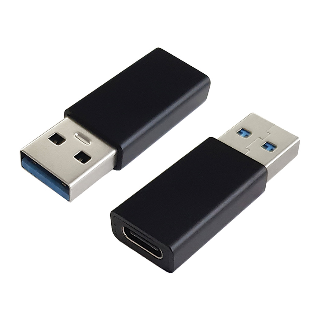 USB 3.0 A Stecker zu USB 3.1 C Buchse Adapter, 5Gbit, 3A, ALU, schwarz 