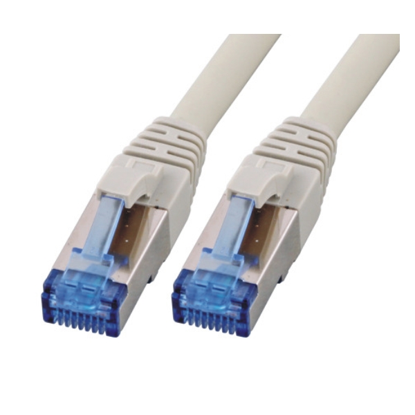 CAT6A Netzwerkkabel S-FTP, Flex, LSZH, CAT7 roh, RJ45, 10Gbit, 0.25m, grau 