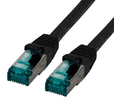 CAT6A Netzwerkkabel S/FTP, LSZH, RJ45, 10Gbit, schwarz, 0.25m 
