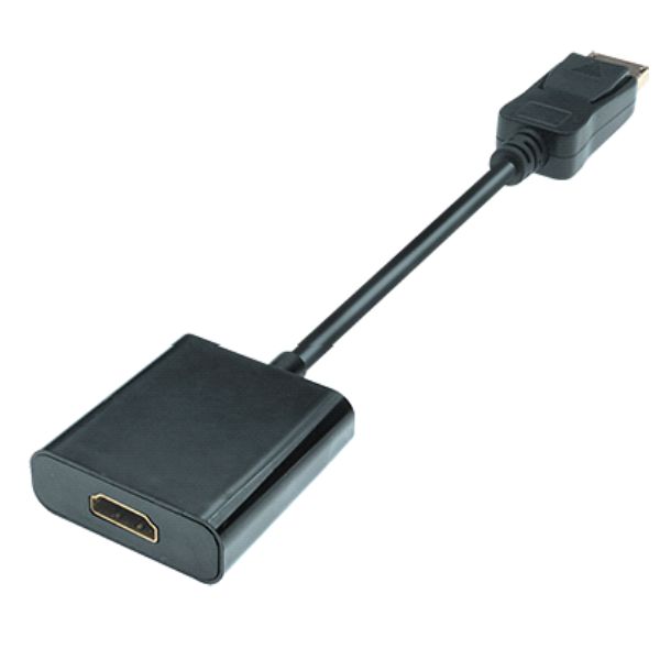 Displayport 1.2 to HDMI High Speed AV Adapter, 4K@30Hz, m/f, 0.20m, black 