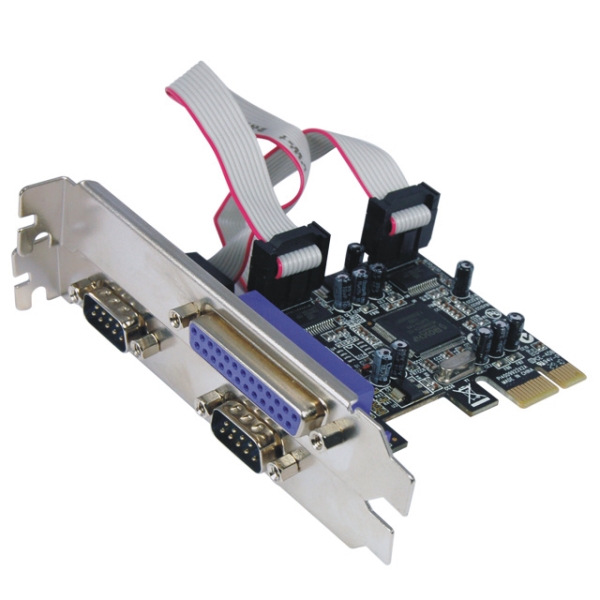 Schnittstellenkarte PCIe, 2x SER / 1x PAR, 2x DB9 St, 1x DB25 Bu 