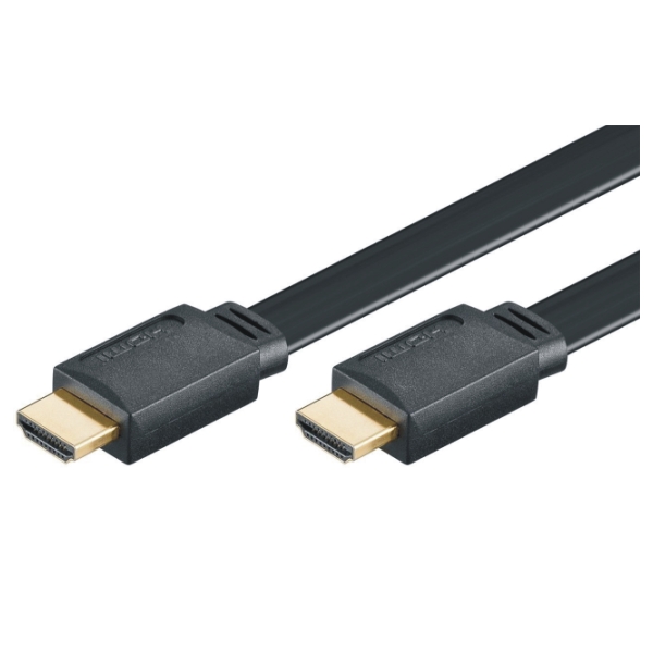High Speed HDMI flat cable w/E, 4K@30Hz, m/m, 1.5m, black 