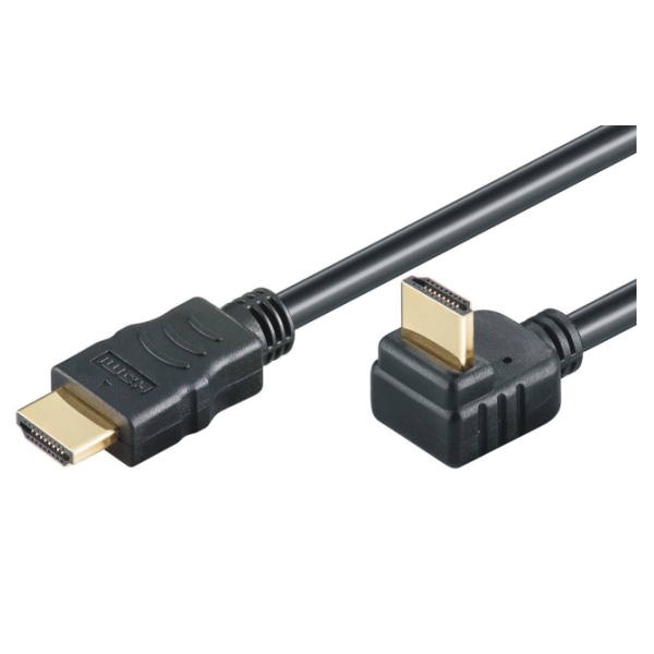 High Speed HDMI Cable w/E, 4K@30Hz, one-sided angled 270, 1.5m, black 