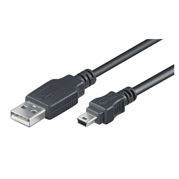 USB 2.0 Hi-Speed Anschlusskabel, Typ A zu mini B 5polig, St/St, 1.0m, schwarz 
