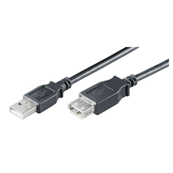 USB 2.0 Hi-Speed Verlngerungskabel, A-A, St-Bu, 2.00m, schwarz, PREMIUM 
